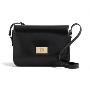 NWT J.CREW Edie Crossbody Bag in Italian Leather in Black